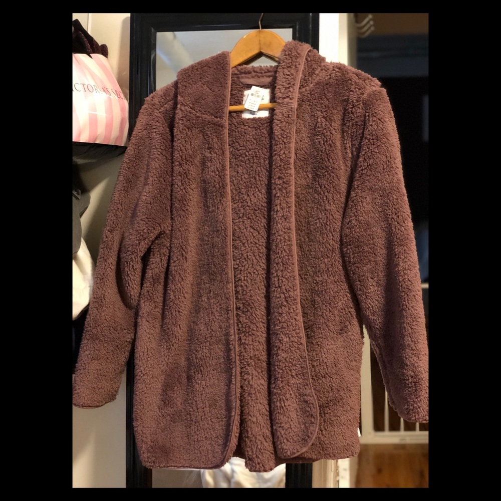 Pink fur cardigan